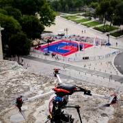 DroneContrast à l'open de France de basket 3x3