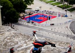 DroneContrast à l'open de France de basket 3x3