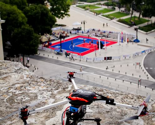 DroneContrast à l'open de France de basket 3x3