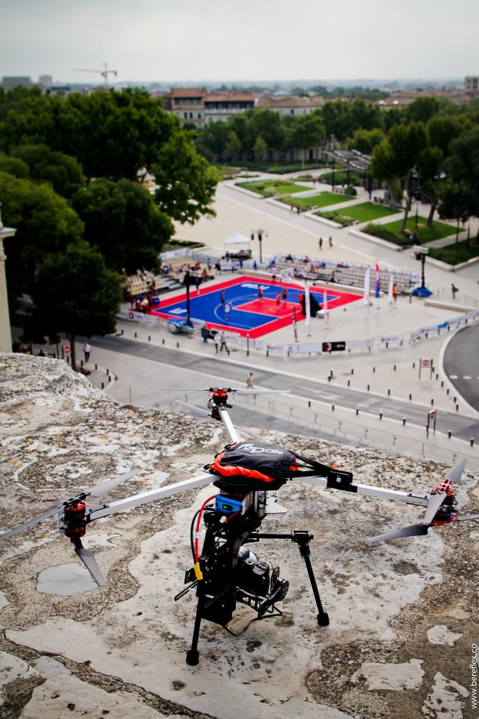 DroneContrast à l'open de France de basket 3x3