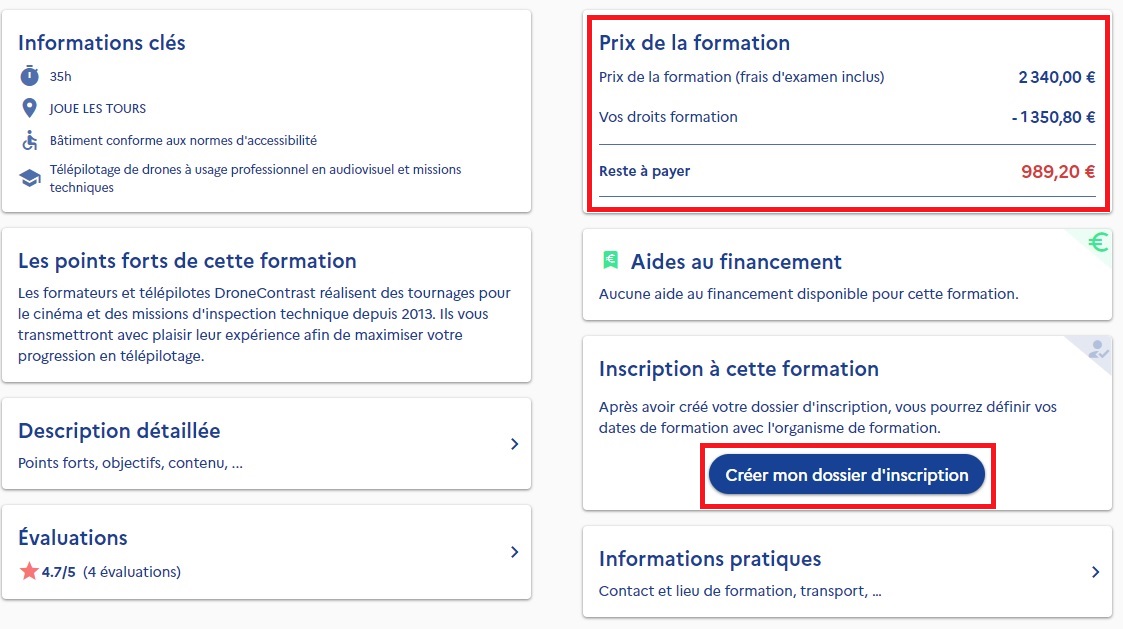 formation telepilote de drone CPF prix formation moncompteformation